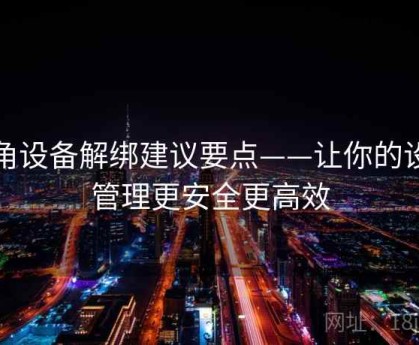海角设备解绑建议要点——让你的设备管理更安全更高效
