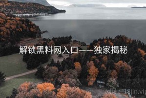 解锁黑料网入口——独家揭秘