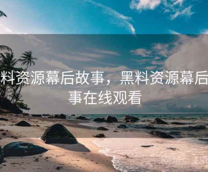 黑料资源幕后故事，黑料资源幕后故事在线观看