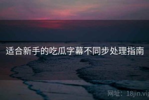 适合新手的吃瓜字幕不同步处理指南
