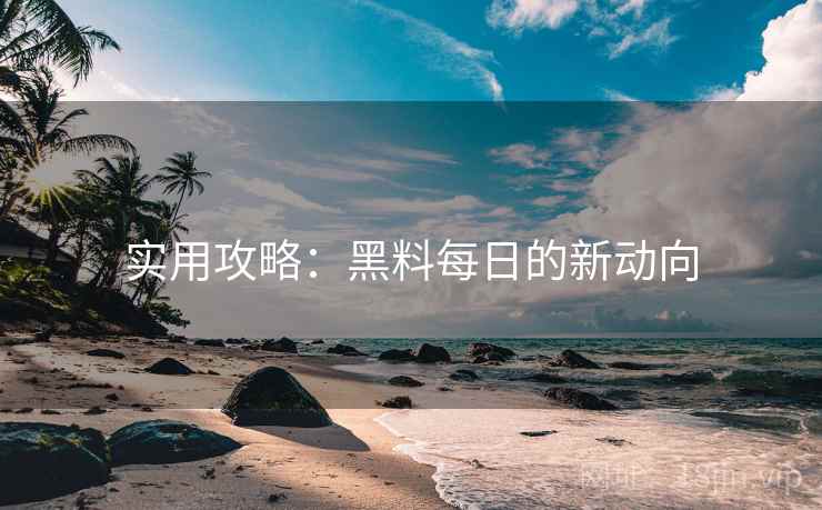 实用攻略：黑料每日的新动向